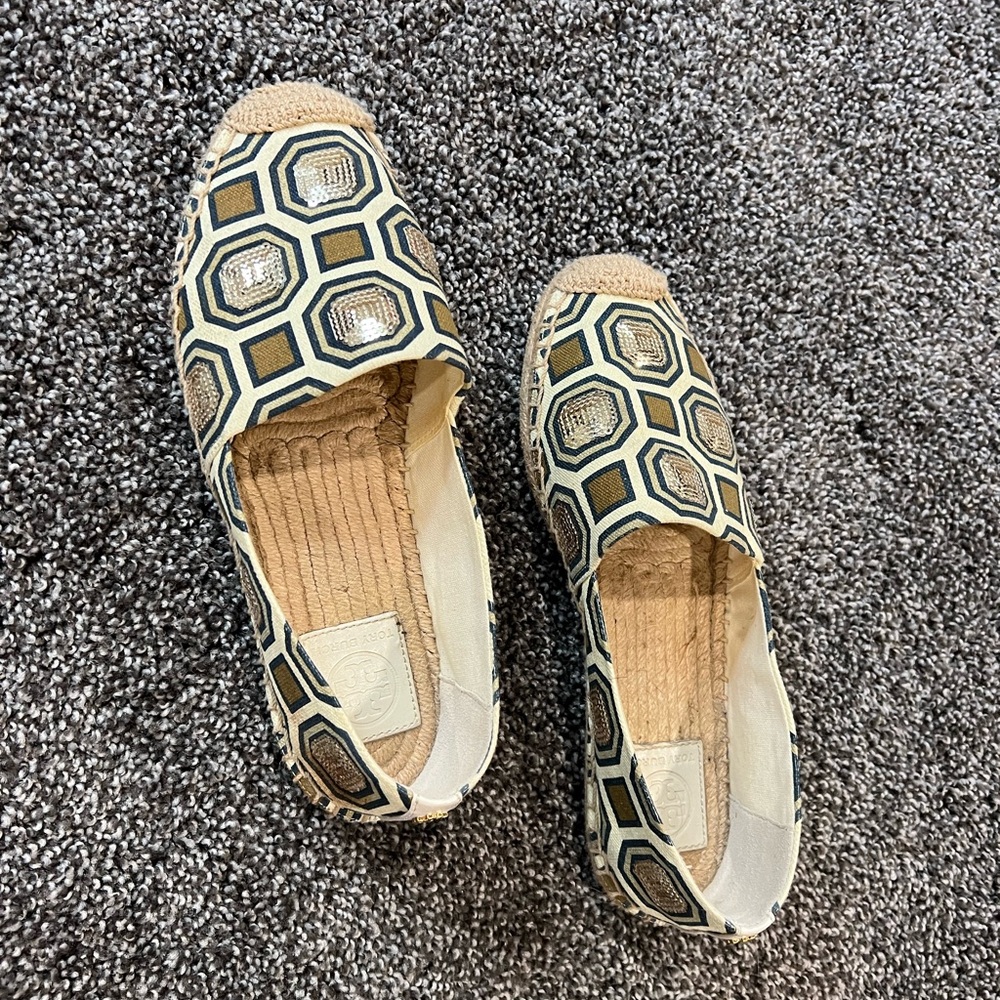 Tory Burch Cecily Embellished Sequin Espadrille Flats